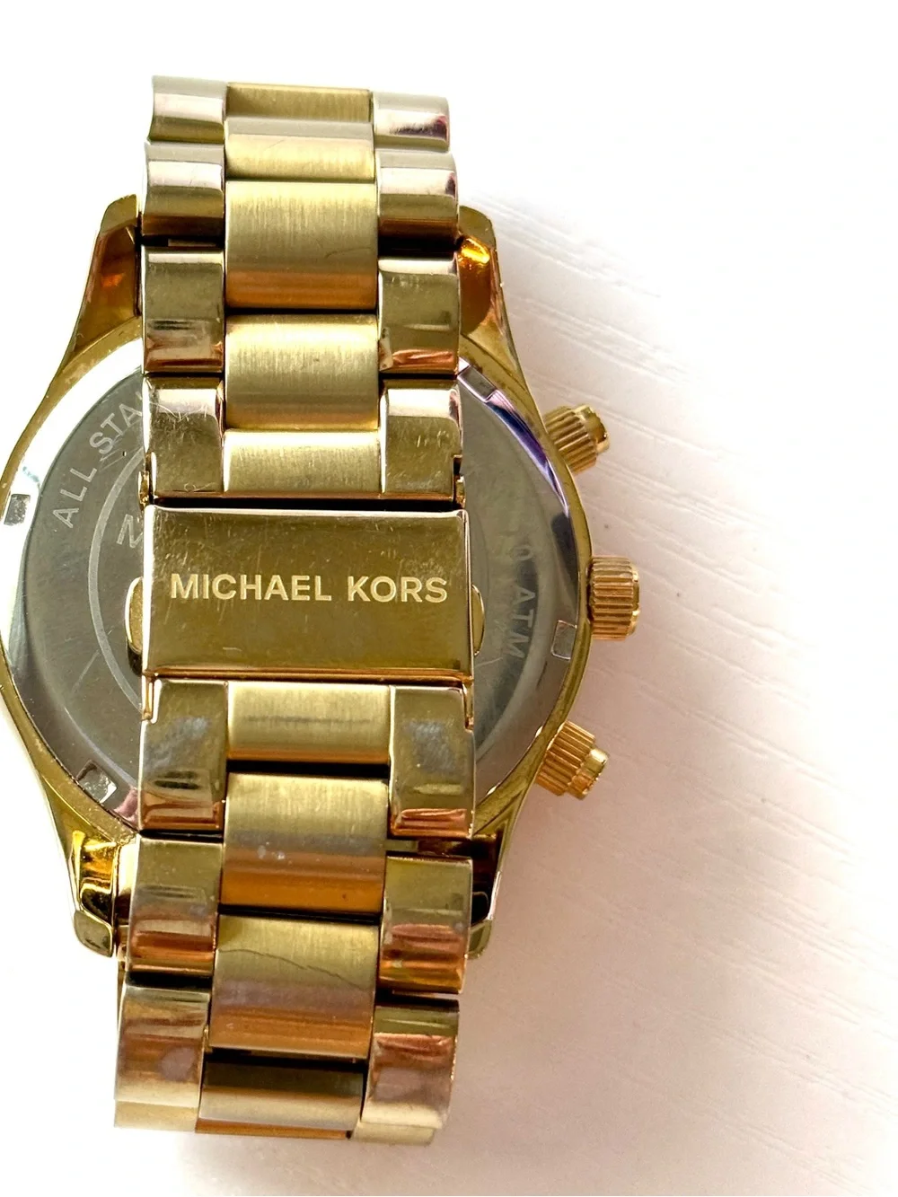 Michael Kors Gold and Black Chronograph Dials Diamond Crystal Dial Watch